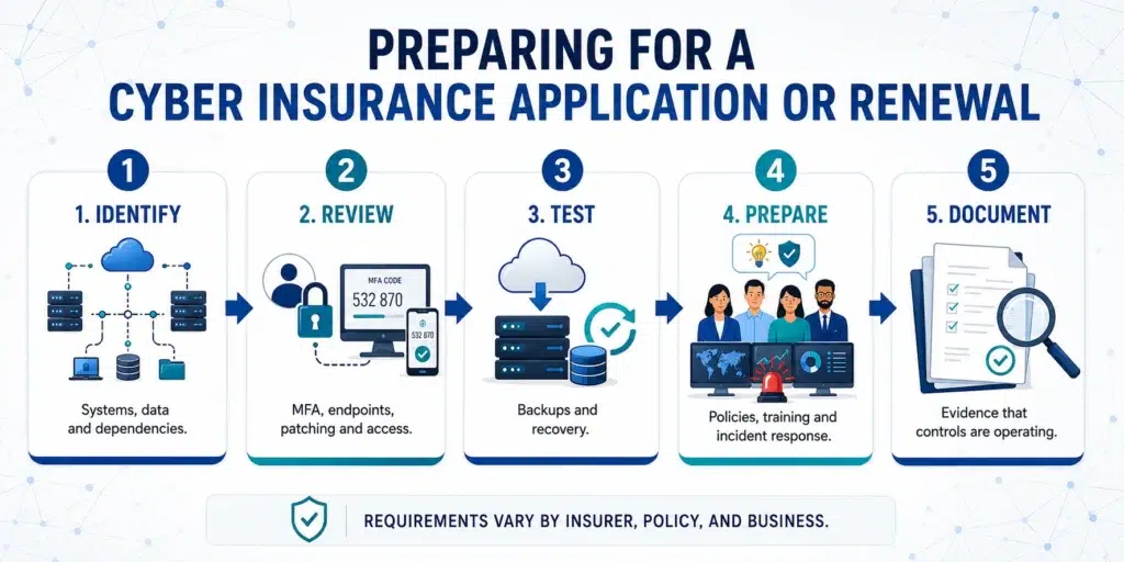 Cyber insurance readiness steps for Australian businesses.