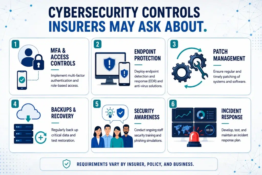 Cybersecurity controls insurers may consider for cyber insurance in Australia