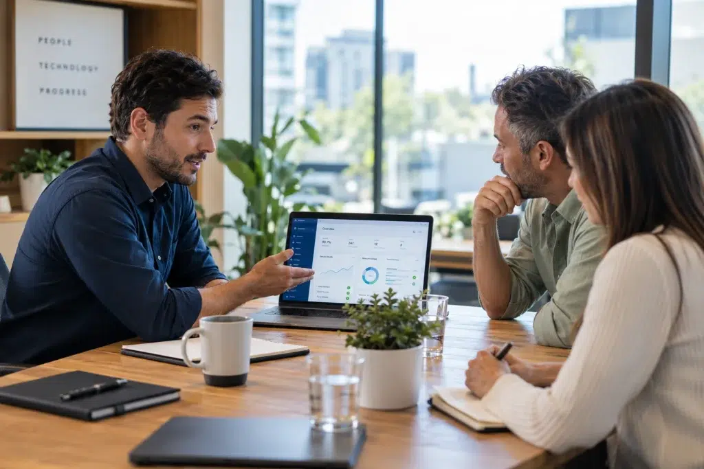 Levit8 IT consultation with a business client.