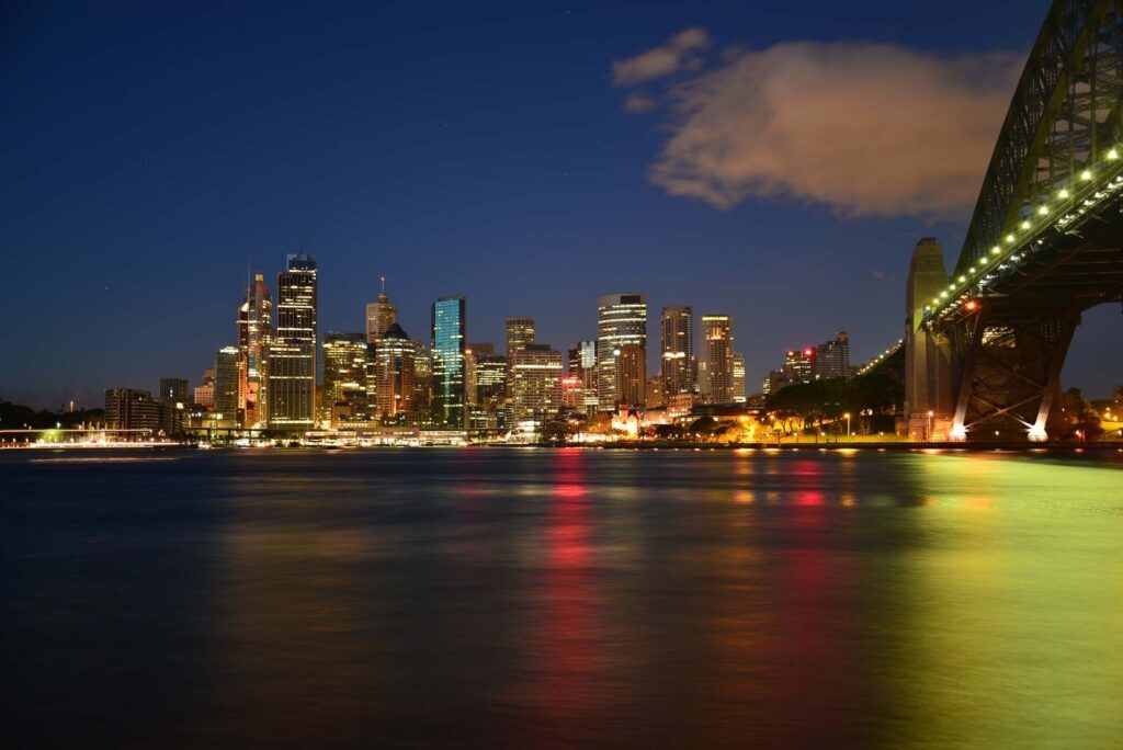 Sydney CBD skyline at dusk representing local businesses across Sydney.