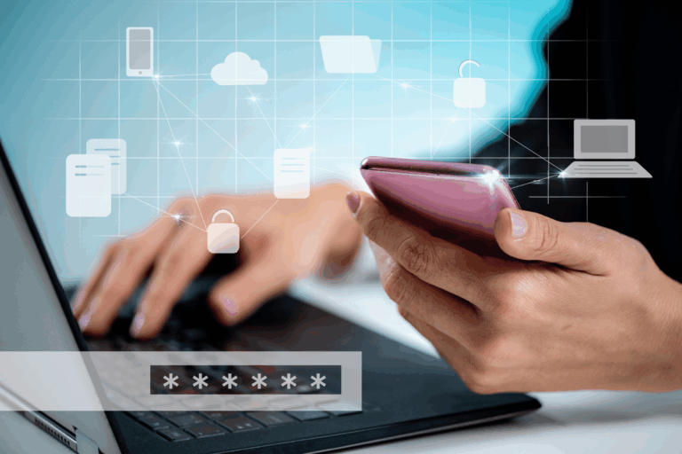 A person using Multi factor authentication